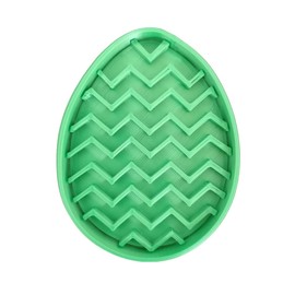 The Cookie Cutter Hub 8cm Easter Egg with Stripes Cookie Cutter and Matching Embosser for Cookies Biscuits Clay Baking Decoration