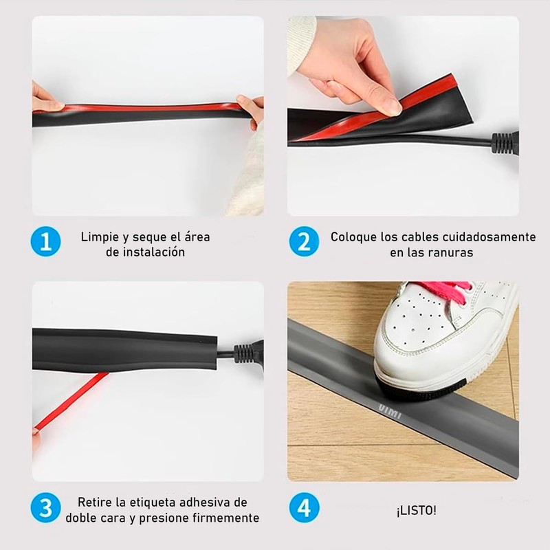 Vimi Cubierta para Cables De 3 Metros Organizador Y Protector