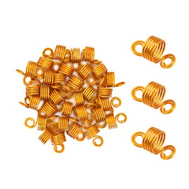 30 Pcs Dreadlocks Beads 5 Laps Spring Metal Cuffs Dread Locks Hair Braid Rings for Women Hair Clips Accessories (Gold)