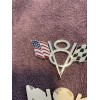 American 2 EA METAL CHROME V8 EMBLEM WITH AMERICAN FLAG