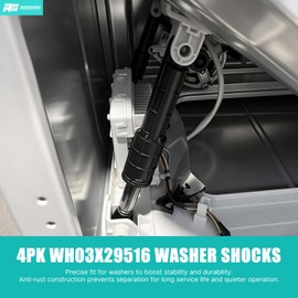 WH03X29516 Washer Shock Absorbers 4PCS for GE Front Load Washer - Replaces PD00073502 PS16217190 AP6986712 EAP16217190 - Stops Excessive Vibration, Noise & Drum Shaking - Durable Rubber & Plastic