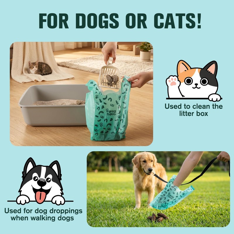 Dog Poop Bags Rolls with Handles, 18 Rolls 216 Counts,