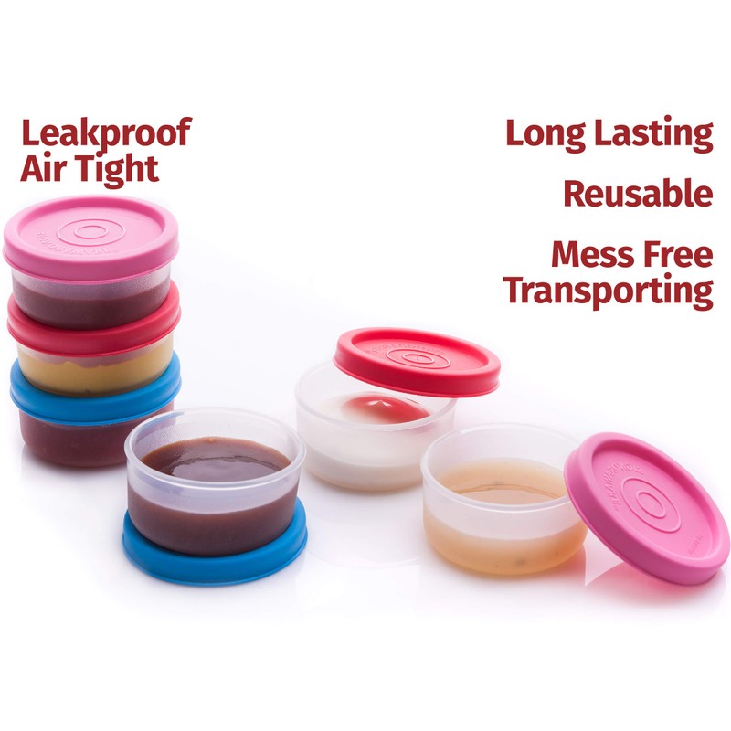 SIGNORA WARE Condiment Containers with Lids- 6 pk. 1.3 oz.Salad