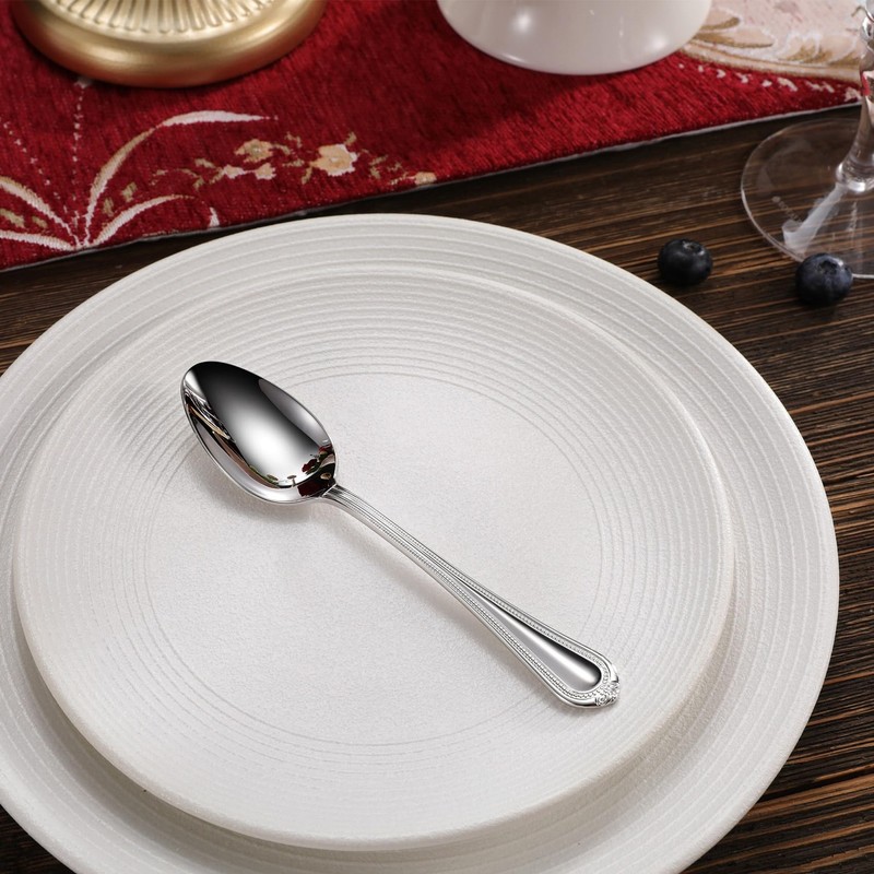 KEAWELL Pearl Edge 4-Piece Premium Spoon Set, 18/10 Stainless Steel,