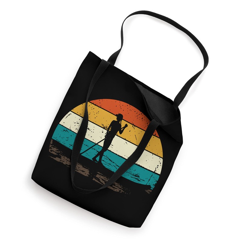 Paddleboarder Stand Up Paddleboard Outdoor Sports Retro SUP Tote Bag