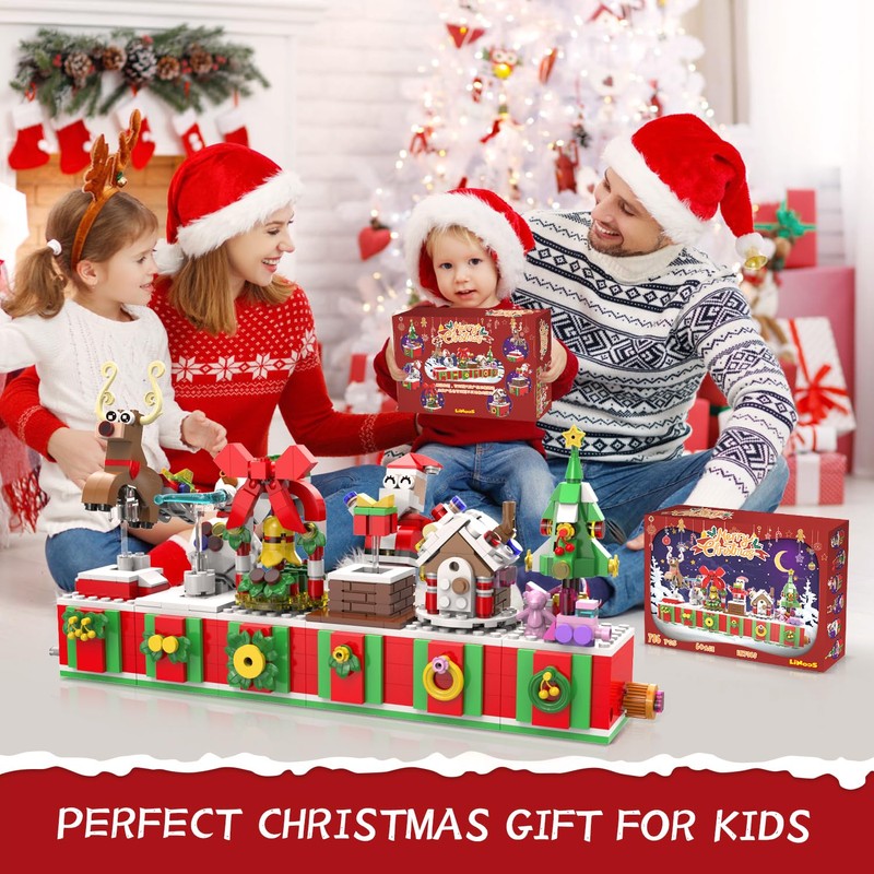 Christmas Building Blocks Sets Reindeer Rotating Christmas Elk Building Sets