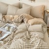 Covebett Beige Gingham Duvet Cover Single Beige Brown Gingham Plaid
