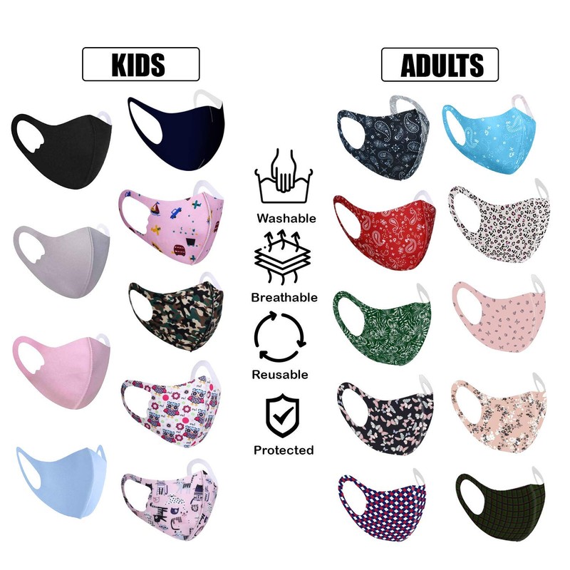 Kids Face Mask Reusable Washable Face Covering for Children Bandana