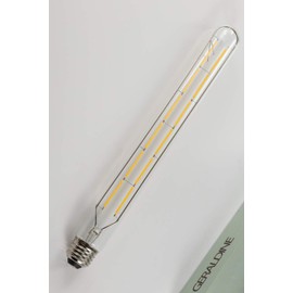 Leools LED Tube Bulbs,T10 Tubular Edison Style LED Filament Bulb, 12W Dimmable Antique LED Bulb,E26 Base,Clear Glass,Warm White,2700K,1000LM(75-100W Equivalent),11.8inch,Pack of 4