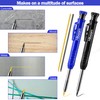 Hiboom 2 Pack Solid Carpenter Pencil with 14 Refill, Long