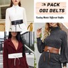 WERFORU 3 Pack Women Obi Belt PU Leather Self Tie