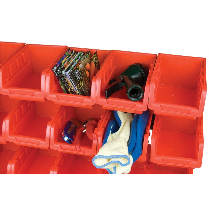 Performance Tool W5186 15-Bin Table Top Storage Rack , Red