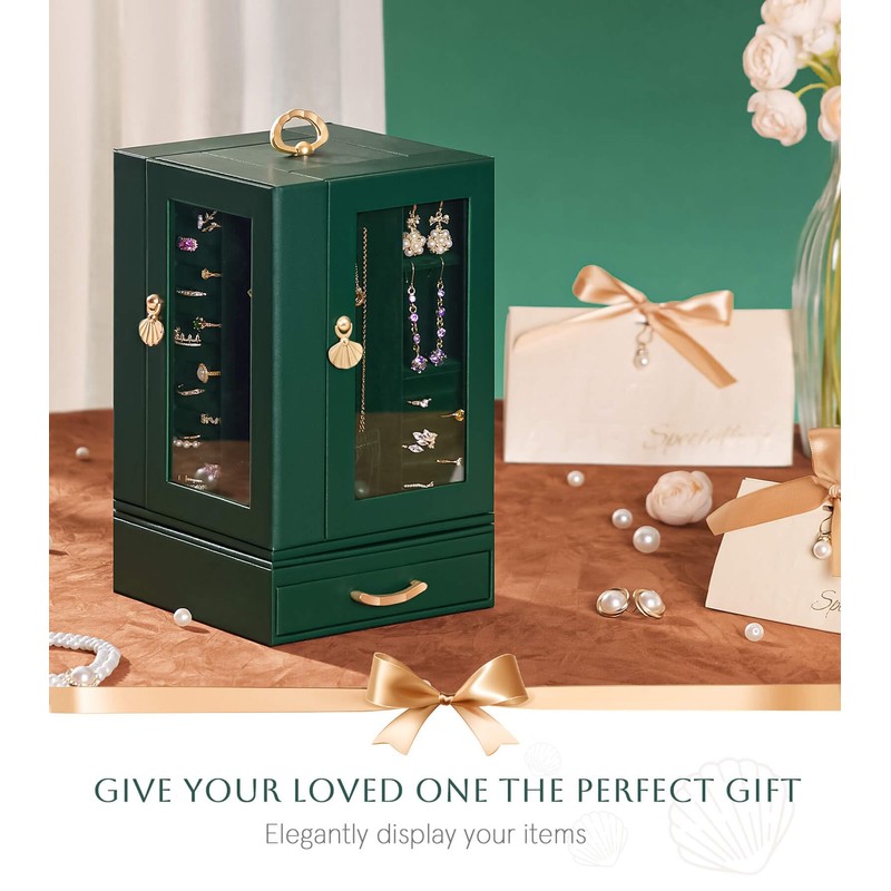 Enthralite Jewelry Box large for Dresser: Women Necklace Ring Storage