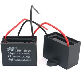 Fasizi 2 x CBB61 8uF 450V AC 50/60Hz Fan Motor for Air Conditioning Running Capacitor