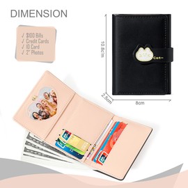 MOMOJULI Cute Tri-Folded Wallet Flowers PU Leather Aesthetic Wallet Fashion Purse with Cash Pocket Card Slot Holder ID Window for Teenage Ladies Women