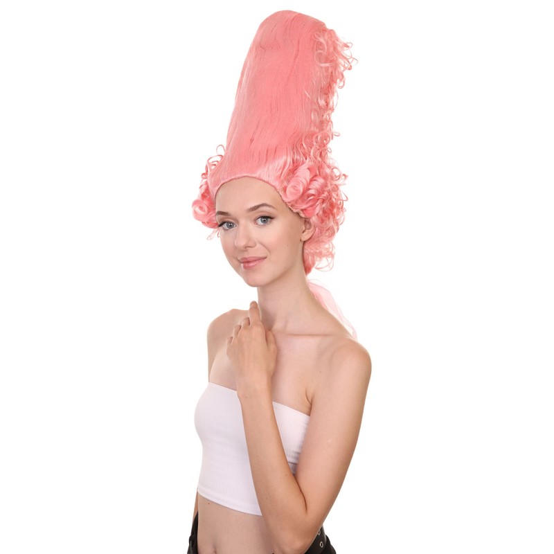 Colonial Lady Large Beehive Wig (Adult, Pink)