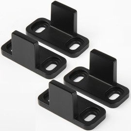 HASWARE Sliding Barn Door Bottom Floor Guide, Floor Mounted Bottom Track Guide, T Shape Design, for Door, Cabinet (Black4)