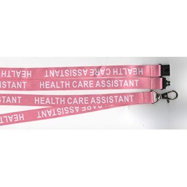 5 Pink Health Care Assistant Printed Nursing Hospital HCA Safety Neck Breakaway Lanyards: Free UK P&P Ideal for ID Badges!