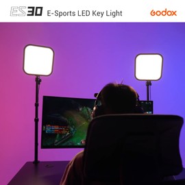 Godox ES30 Key Light, 2250Lumens Desk Light for Streaming with Extendable Desk Stand, 0-100% Brightness & 2800-6500k Color Temperature APP Control, Soft Light Panel for Streaming, Zoom Calls, YouTube