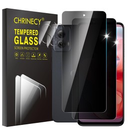CHRINECY [4 Pack] 2 Pack Privacy Screen Protector for Motorola Moto G Power 5G 2024 with 2 Pack Camera Lens Protector, 9H Hardness Tempered, Anti Spy Anti Peeping