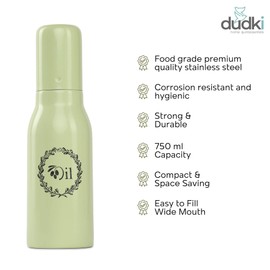 DUDKI Dispensador de aceite de acero inoxidable de 17 onzas, dispensador de aceite de oliva, botella dispensadora de aceite para cocina, botella de aceite de cocina a prueba de fugas (500 ml, pistola)