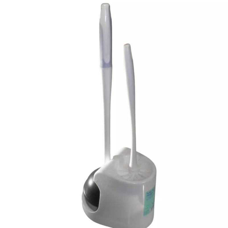 Smartly Toilet Brush & Plunger Combo Set with Holder, White