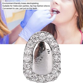 Single Tooth, Hip Hop Teeth Bling Teeth Accessory Decoration for Teeth Rapper Costume Cosplay Single Tooth (Portal Silver)