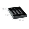 Relaxdays Cutlery Tray, 5 Compartments, Drawer Organiser System, HBD: 4.5