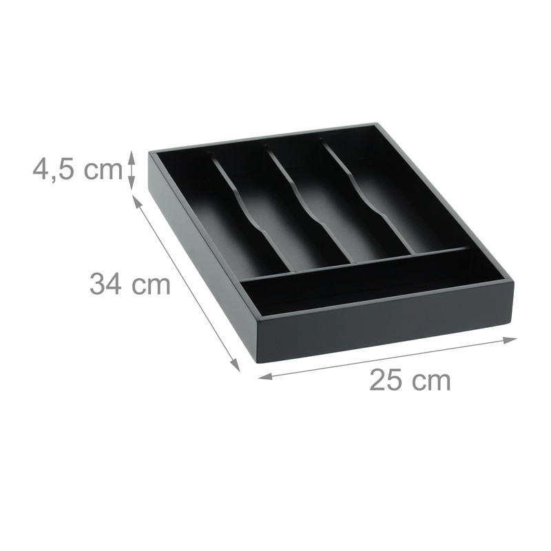 Relaxdays Cutlery Tray, 5 Compartments, Drawer Organiser System, HBD: 4.5