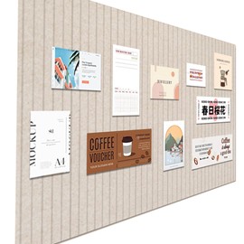 Large Felt Wall Tiles Cork Boards for Office Cubicle, 47"x35" Felt Bulletin Board Tiles Pin Board for Walls Home Decor, Noise Reduction Boards Panels for Photos Memos, 12-Pack, Dark Camel