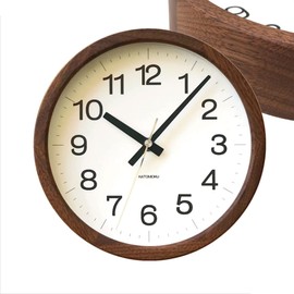 KATOMOKU Muku Clock 16 Walnut Radio Clock Continuous Second Hand Km-108WA Diameter 8.7 inches (220 mm)
