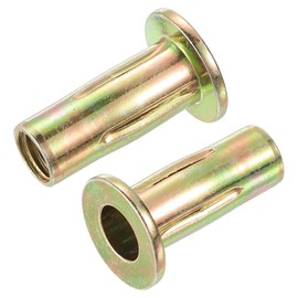 uxcell Multi-Grip Rivet-Nut, M10 Pre-Bulbed Shank Carbon Steel Color-Zinc-Plated Flat Head Threaded Insert Nut 5Pcs