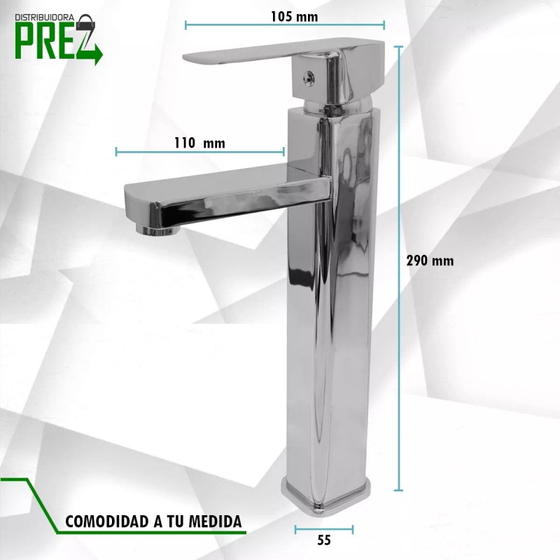 Prez Grifo Mezcladora Monomando Lavabo Cocina Inoxidable Cromado