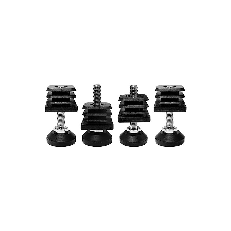 cyclingcolors 4 x Threaded Plugs Square Tube Adjustable Screw Foot