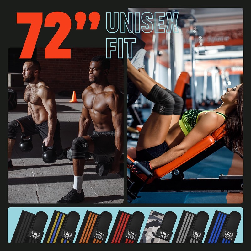 Mava Sports Knee Wraps (Pair) for Men & Women |