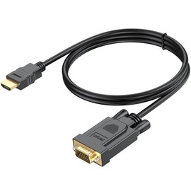 HDMI to VGA Cable 3FT, Computer HDMI to VGA Monitor Cord (Male to Male) Compatible for Raspberry Pi, Roku, Computer, Desktop, Laptop, PC, Monitor, Projector, HDTV and More-NOT Bidirectional