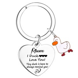 Waeceip Funny Birthday Gifts for Mum I Duck Love You Mum Keychain Gifts Cute Duck Keychain Gift Keychain Set Gifts For Mum