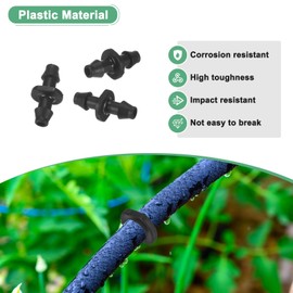 M METERXITY 50-Pack Drip Irrigation Barbed Fittings, for 1/4 Inch Tubing Connector Plastic Coupling Irrigation Parts for Garden/Greenhouse/Aquarium/Flower Pot, Drip Pipe Accessories