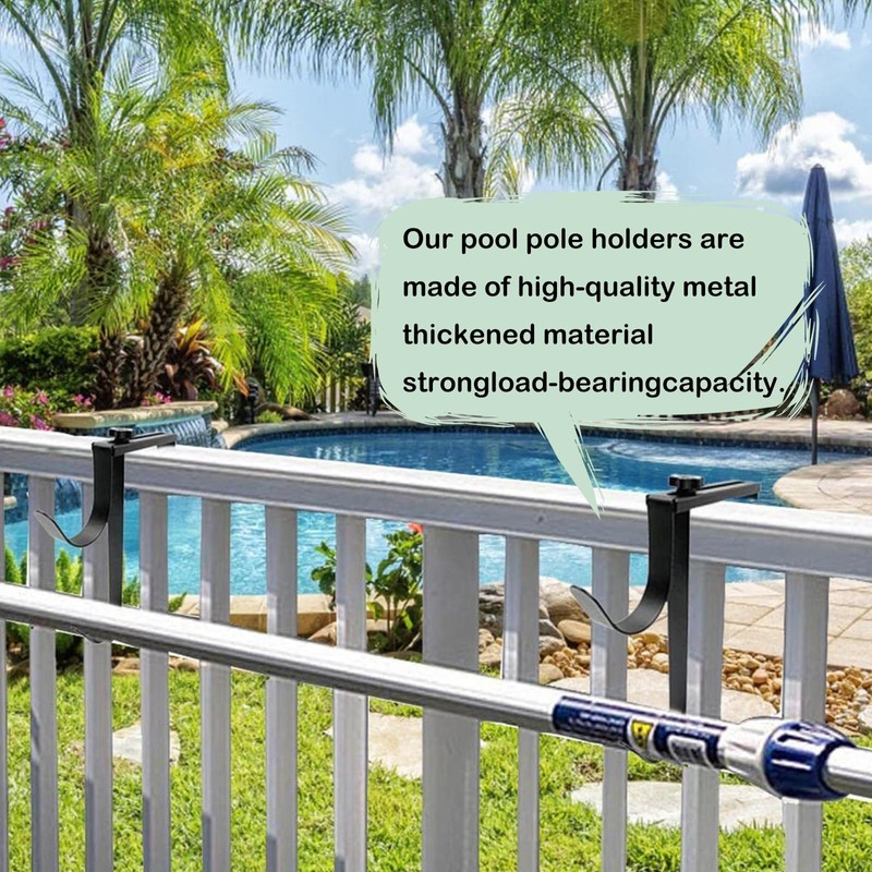 Double Pool Pole Hooks, 2 Pieces Adjustable Thickened Panel Rustproof