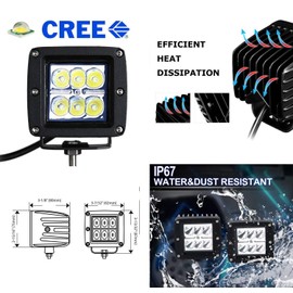 iJDMTOY Foglight Location LED Pod Lights Compatible With 08-10 Ford F250 F350 F450 Super Duty, Including (2) 3-Inch White 24W LED Cubic Lamps, Fog Area Mount Brackets and On-Off Switch Wire Harness