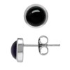 Silvershake 5mm Petite Genuine Round Shape Black Onyx White Gold