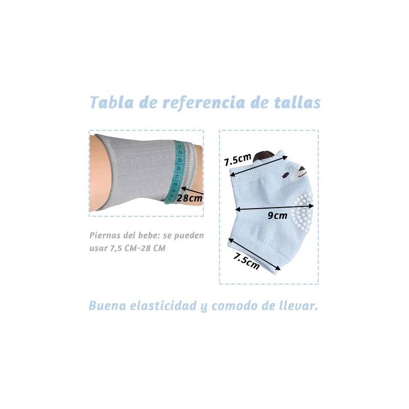 Set 5 Pares De Rodilleras Bebe Gatear Antiderrape