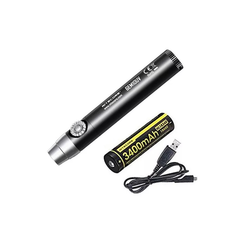 Nitecore Nitcore GEM10UV GEM IDENTIFICATION Flashlight w/NL1834R Battery +Free USB