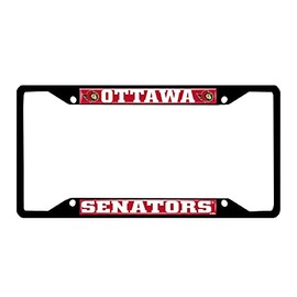 FANMATS 31829 Ottawa Senators Metal License Plate Frame Black Finish