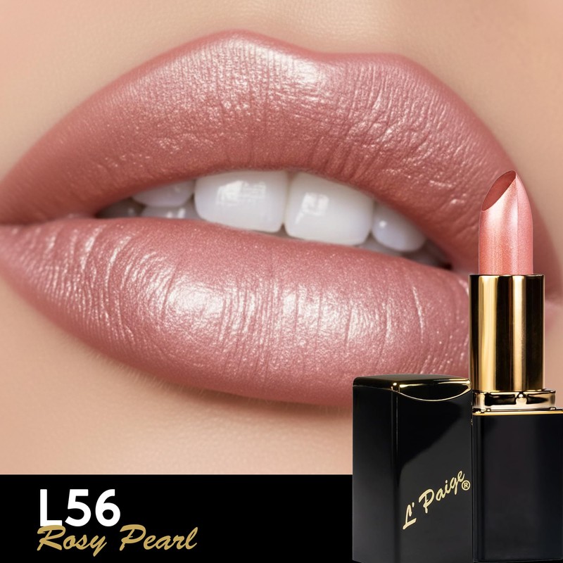 L'Paige Designer Lipstick - Rosy Pearl Color with Aloe Vera,