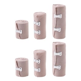 VARKAGE Pack of 6 Elastic Bandages, Elastic Bandage with Metal Clips, Elastic Bandage for Ankle Support, Arm Leg or Chest Basket Injuries (4.5 m x 5 cm, 4.5 m x 7.5 cm, 4.5 m x 10 cm)