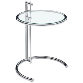 Unbranded Silver Eileen gray-STYLE Round Side Table End table Glass