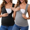 MARI GABRIEL Womens 2 Pack Crossover Ruched Maternity Sleeveless Basic