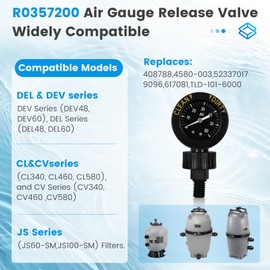 R0357200 Air Gauge Release Valve Assembly Compatible with Zodiac R0357200 Air Gauge Release Valve Replacement for R0357200 Jandy Filter Part DEL & DEV CL & CV and JS Series, for Pool and Spa Filters
