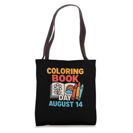 Coloring Book Day August 14 Fun Art Celebration Crafts Kids Tote Bag